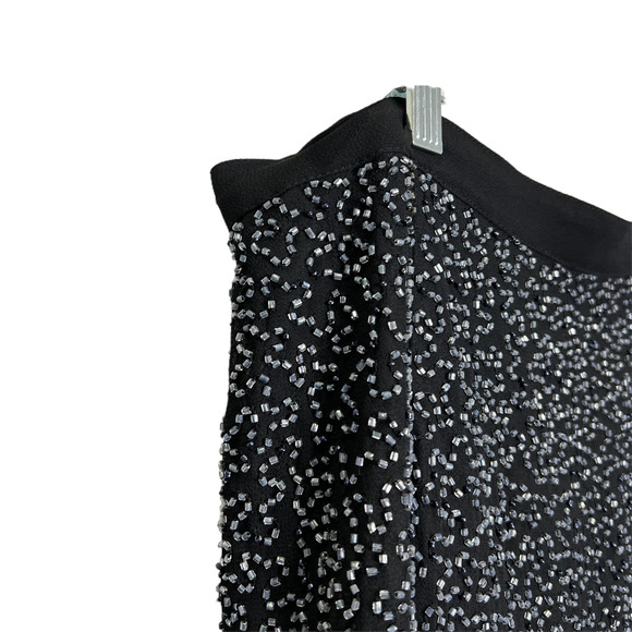 JK Ara Women's Slit Midi Skirt Formal Beaded Adjustable Waist  Black 16 NWT $98 - Picture 6 of 11